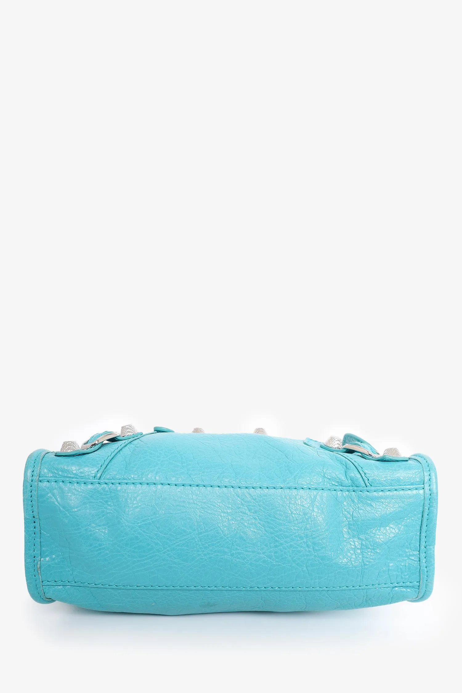 Balenciaga Blue Leather Classic Mini City Bag with Strap