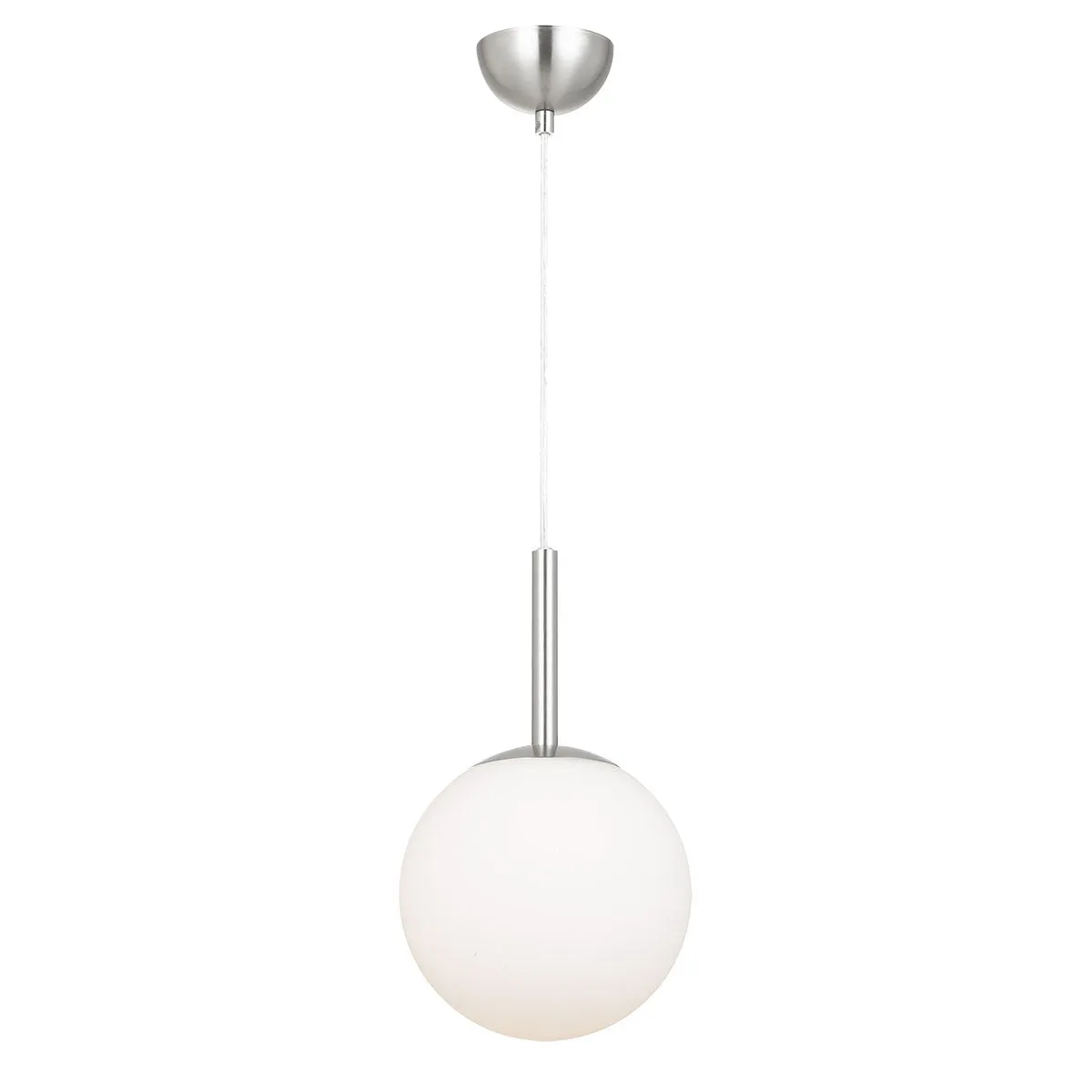 Bally 20cm Nickel with Opal Glass Modern Pendant