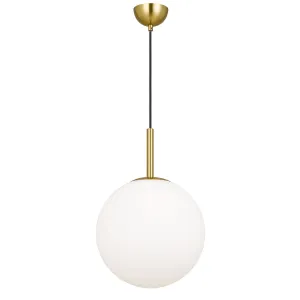 Bally 30cm Antique Gold with Opal Glass Modern Pendant