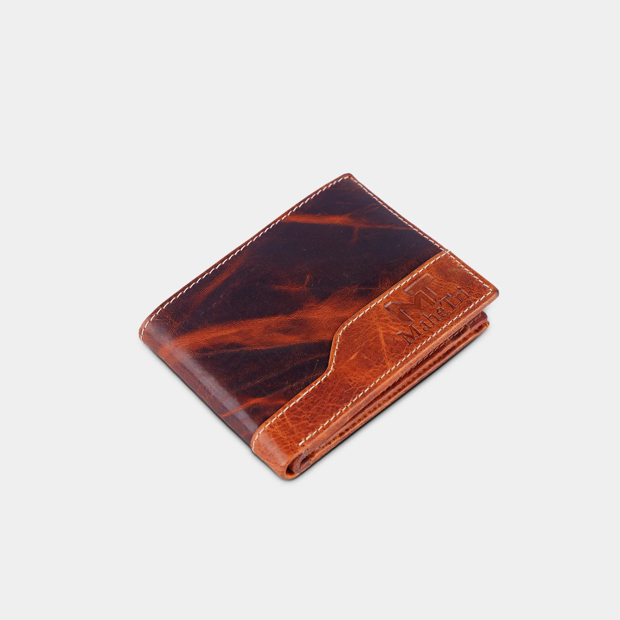 Bi-fold Dark Brown Buffalo Leather Wallet