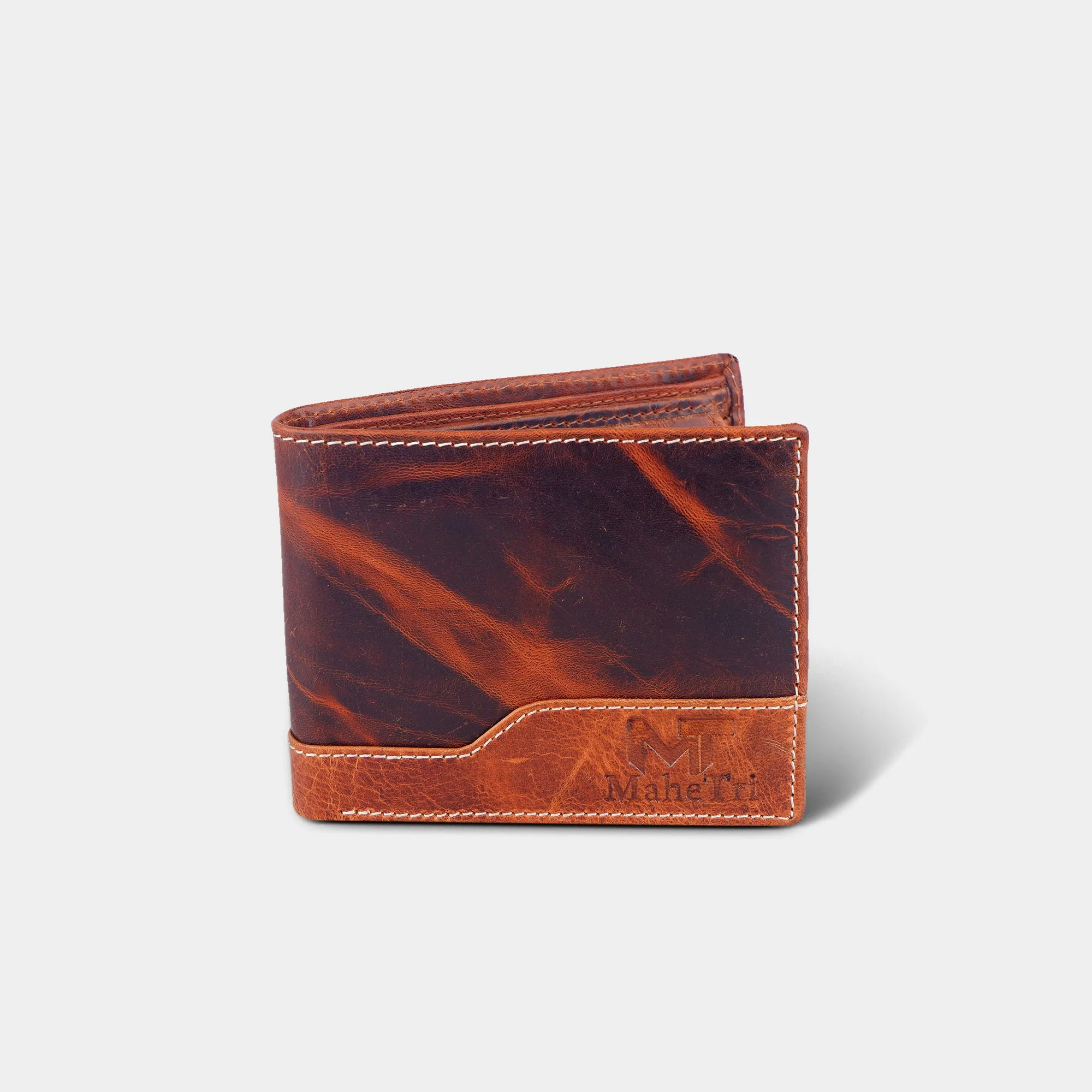 Bi-fold Dark Brown Buffalo Leather Wallet