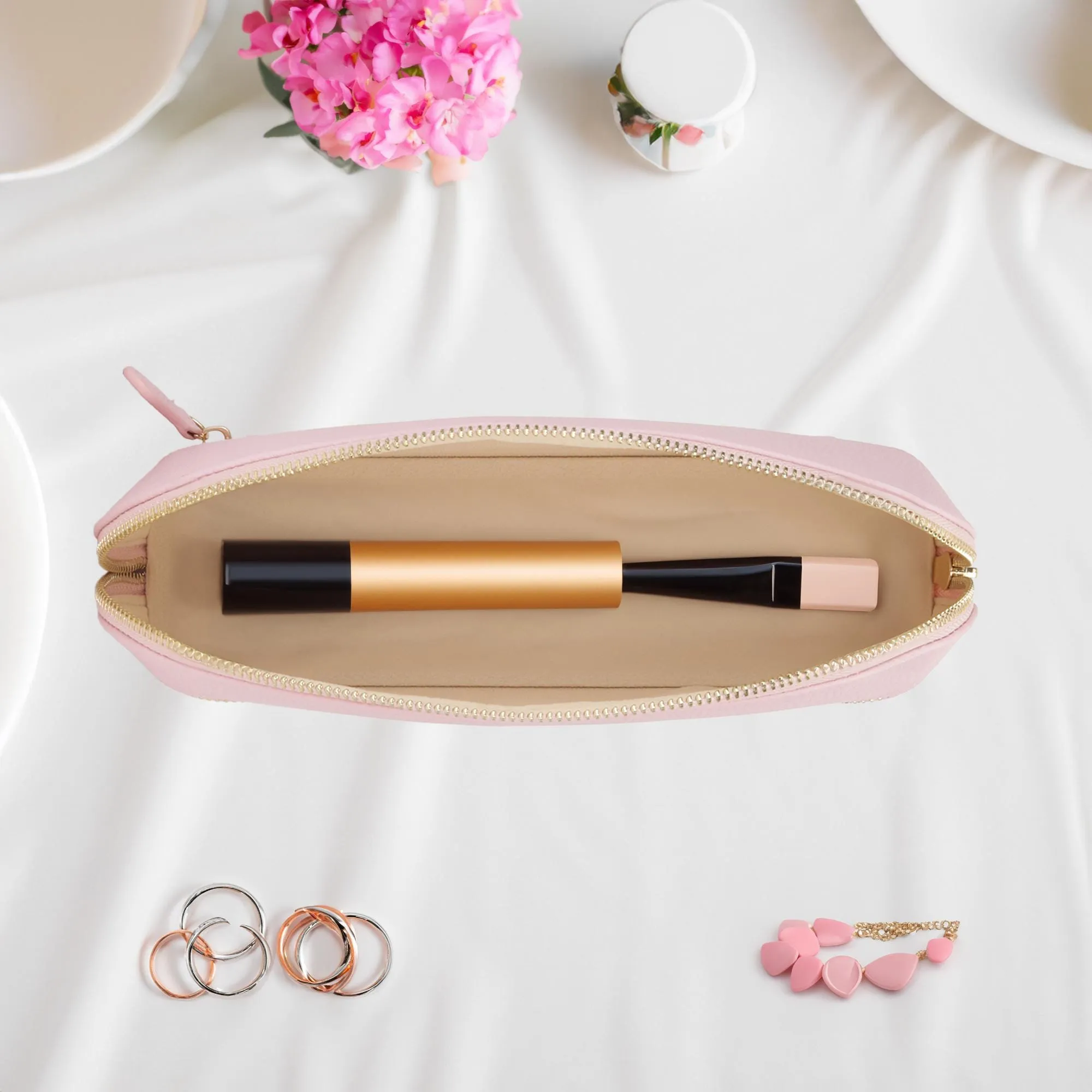 Birthday Celebration Personalized Faux Leather Makeup Jewelry Bag Number Name State 40th 50th Makeup Case for Her Custom Birthday (BMB1001)