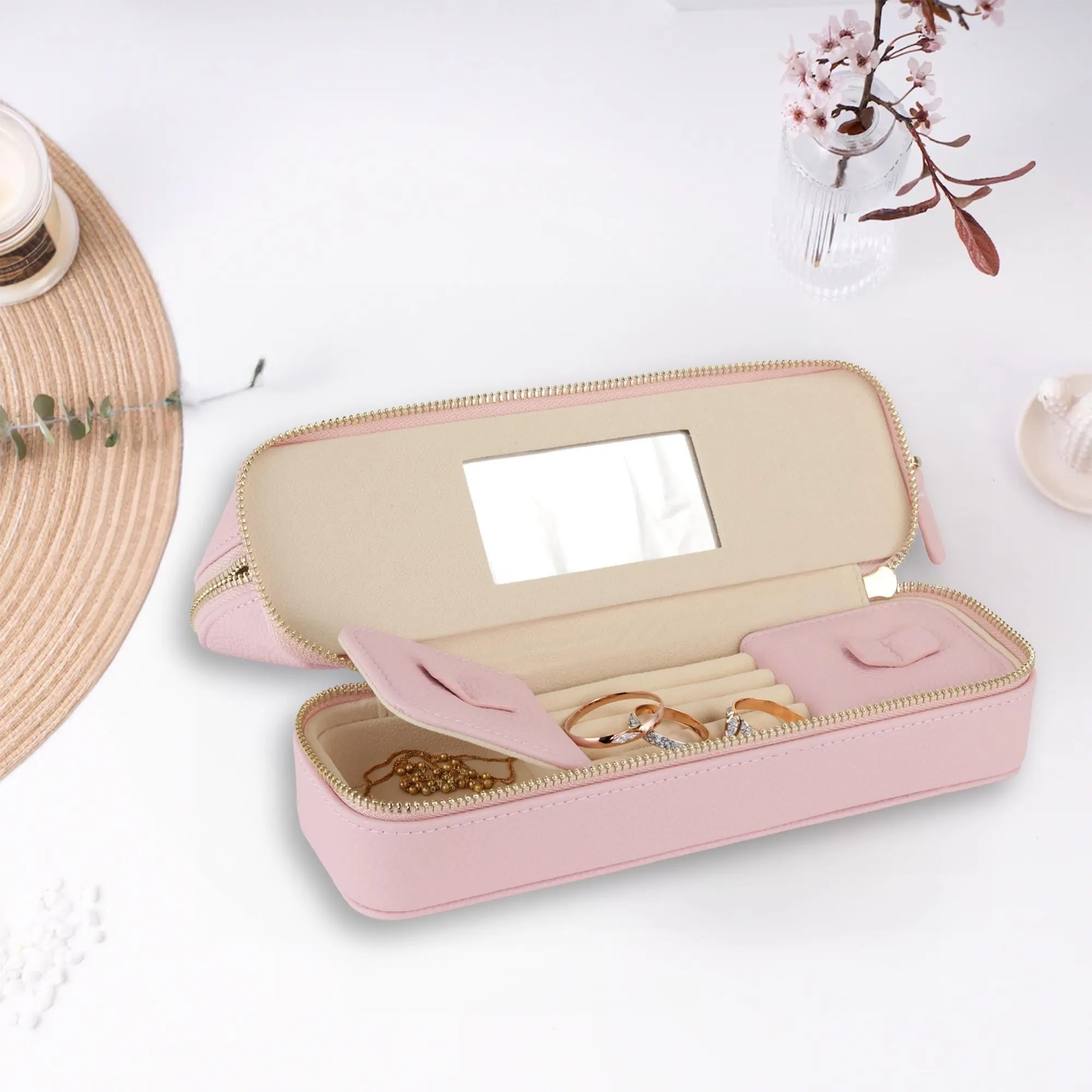 Birthday Celebration Personalized Faux Leather Makeup Jewelry Bag Number Name State 40th 50th Makeup Case for Her Custom Birthday (BMB1001)