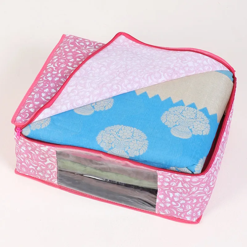Bizet Floral Saree Cover (Pink) - Set Of Twelve