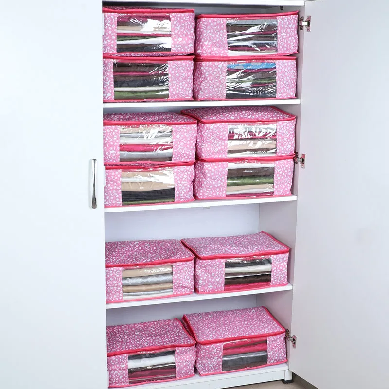 Bizet Floral Saree Cover (Pink) - Set Of Twelve