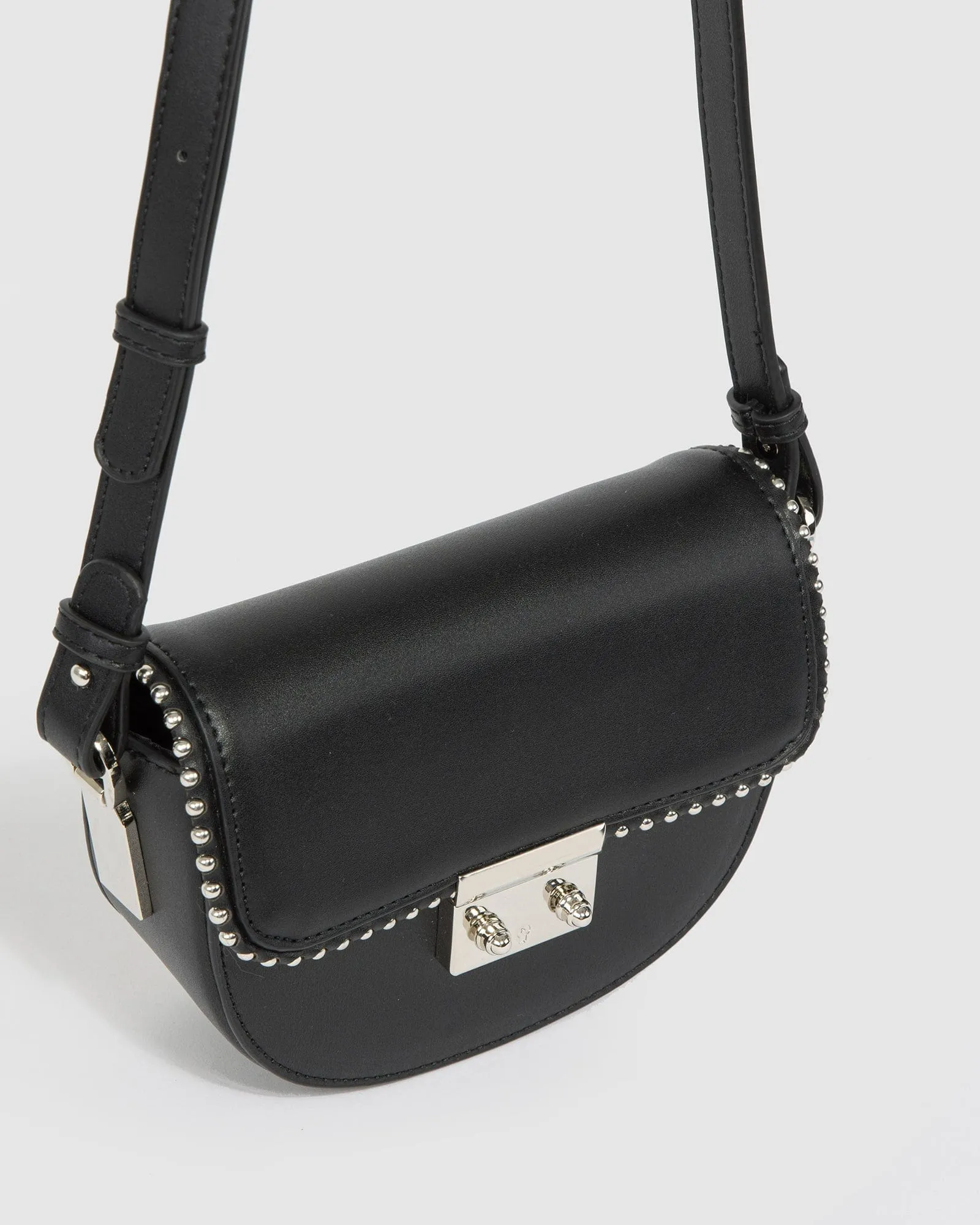 Black Clara Stud Saddle Bag