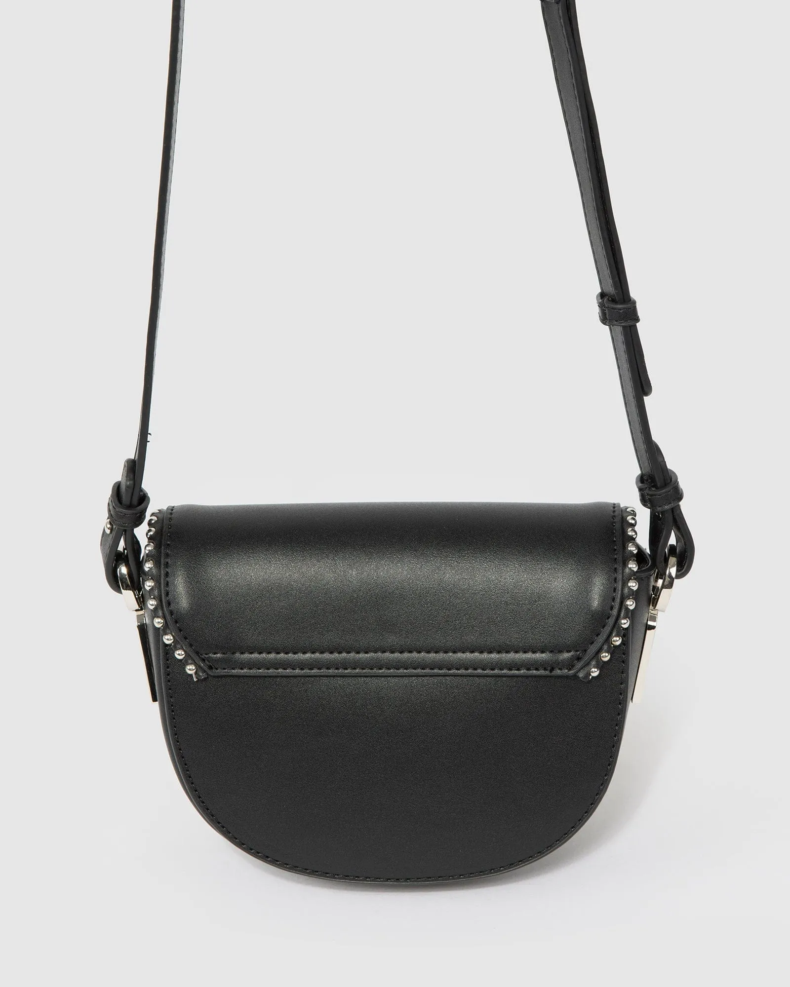 Black Clara Stud Saddle Bag