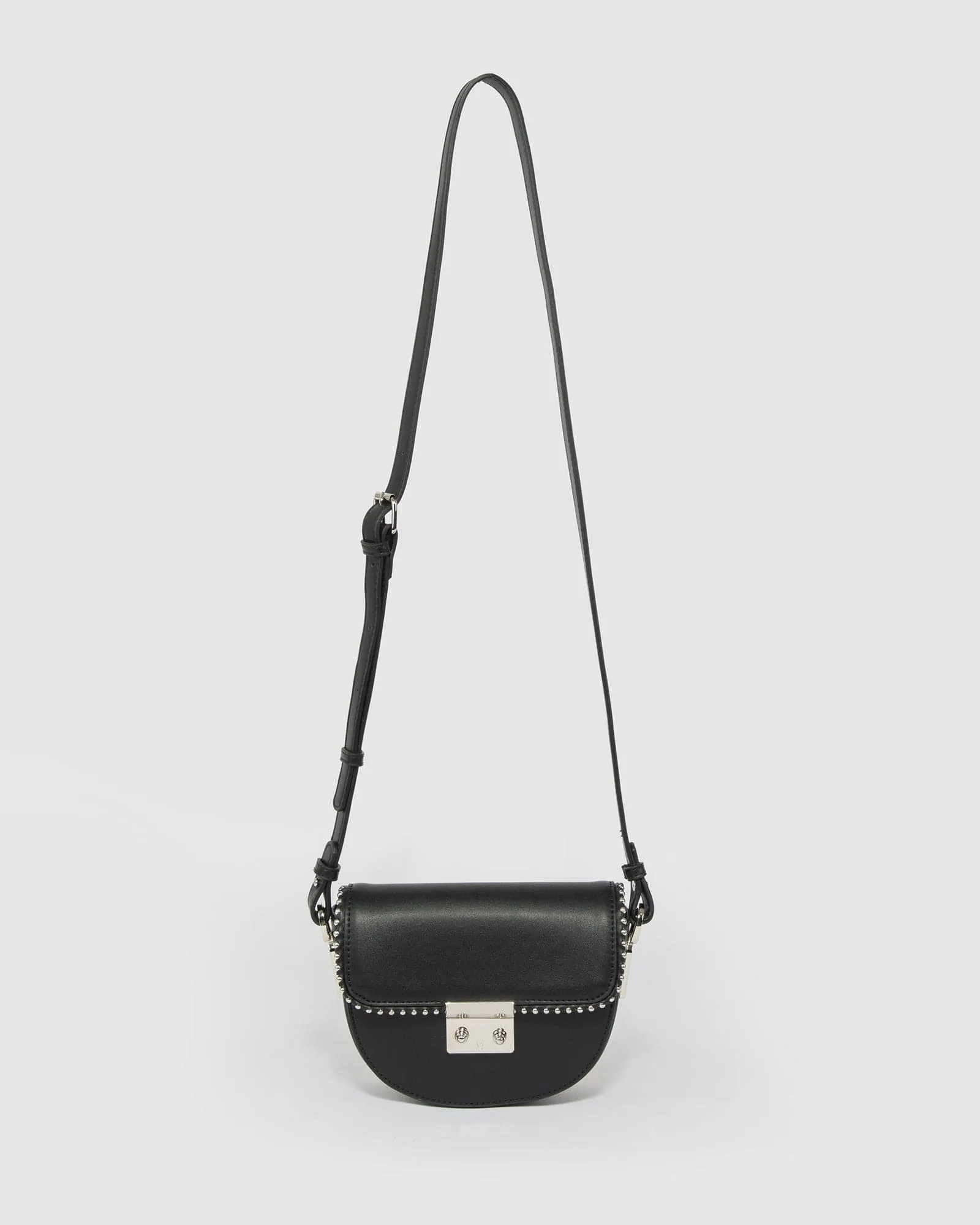 Black Clara Stud Saddle Bag