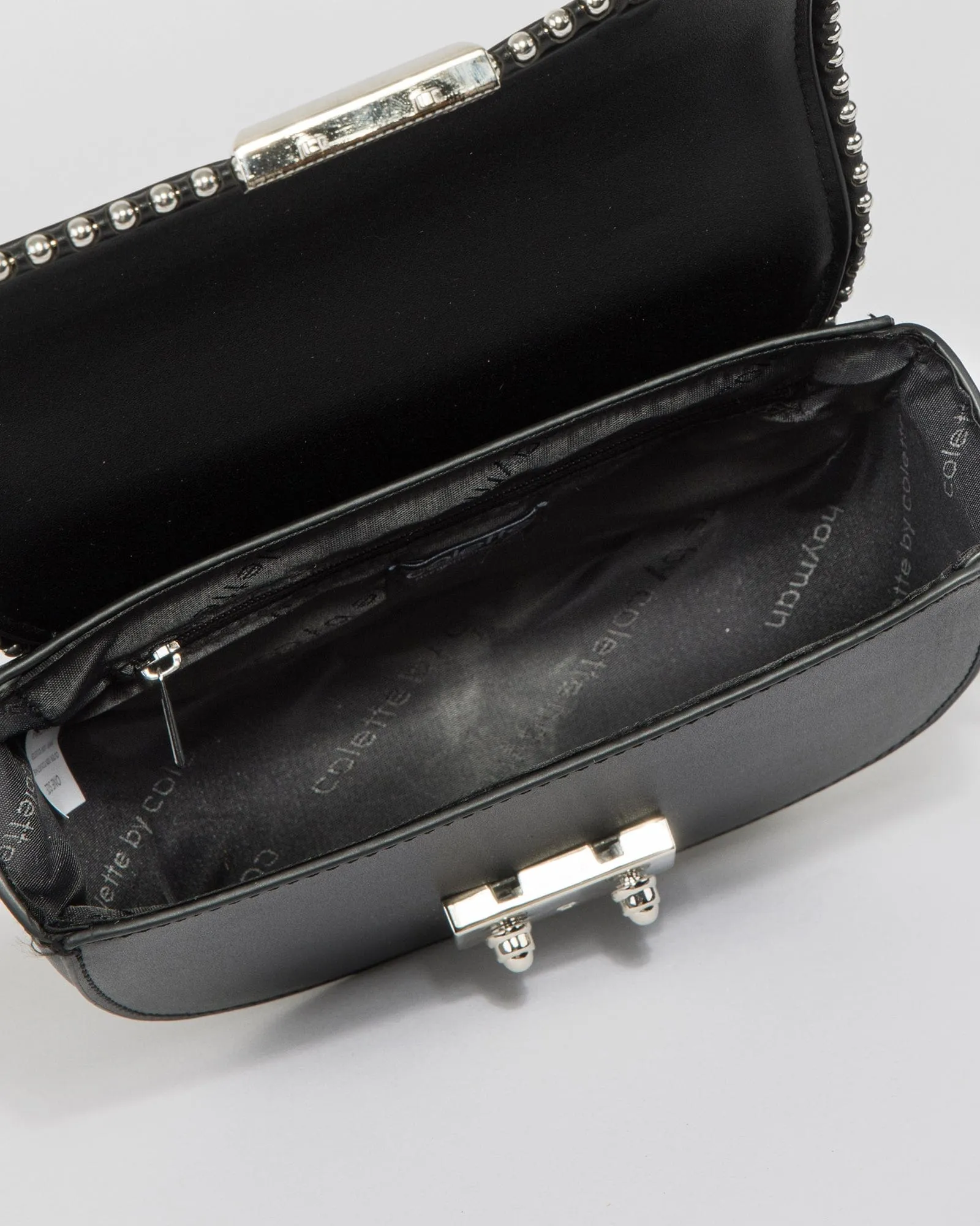 Black Clara Stud Saddle Bag
