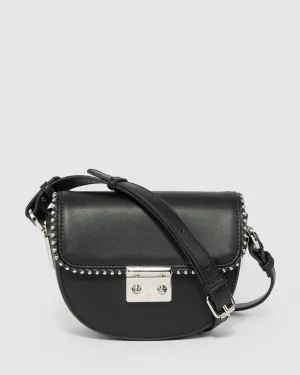 Black Clara Stud Saddle Bag