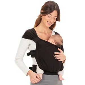 Boba Bliss Hybrid Baby Carrier Newborn to Toddler - 2-in-1 Baby Wrap & Baby Carrier - Pre-Wrapped Baby Sling Wrap Newborn - Certified Hip-Healthy - Soft & Stretchy Baby Sling Carrier- 7-35 lbs (Black)