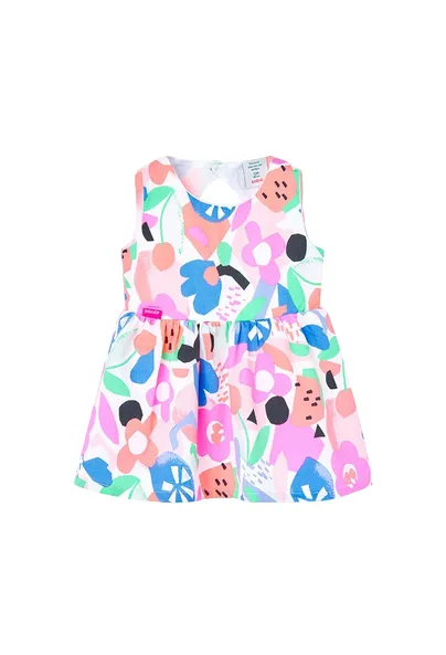 Boboli Vestito in raso da neonata con stampa 218056 9403 rosa