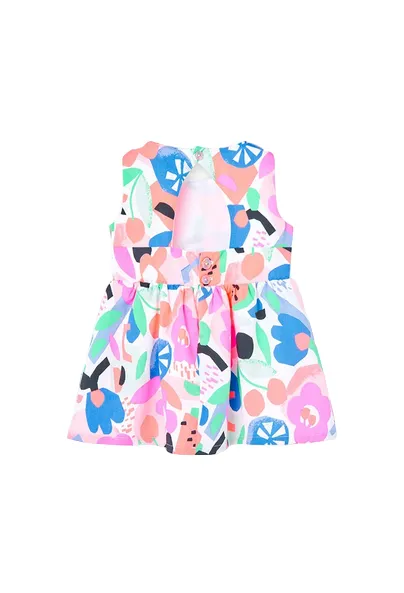 Boboli Vestito in raso da neonata con stampa 218056 9403 rosa