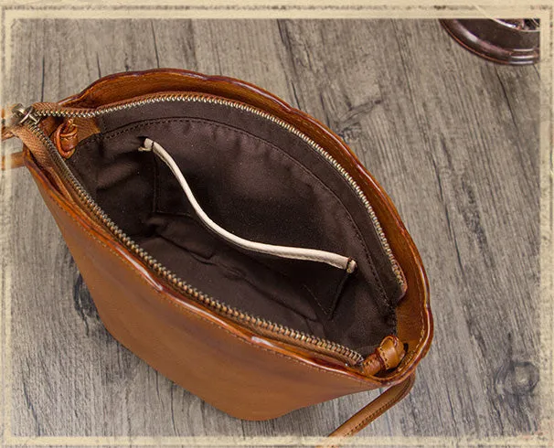 Boho Womens Rivets Genuine Leather Crossbody Bag Shoulder Purse For Women