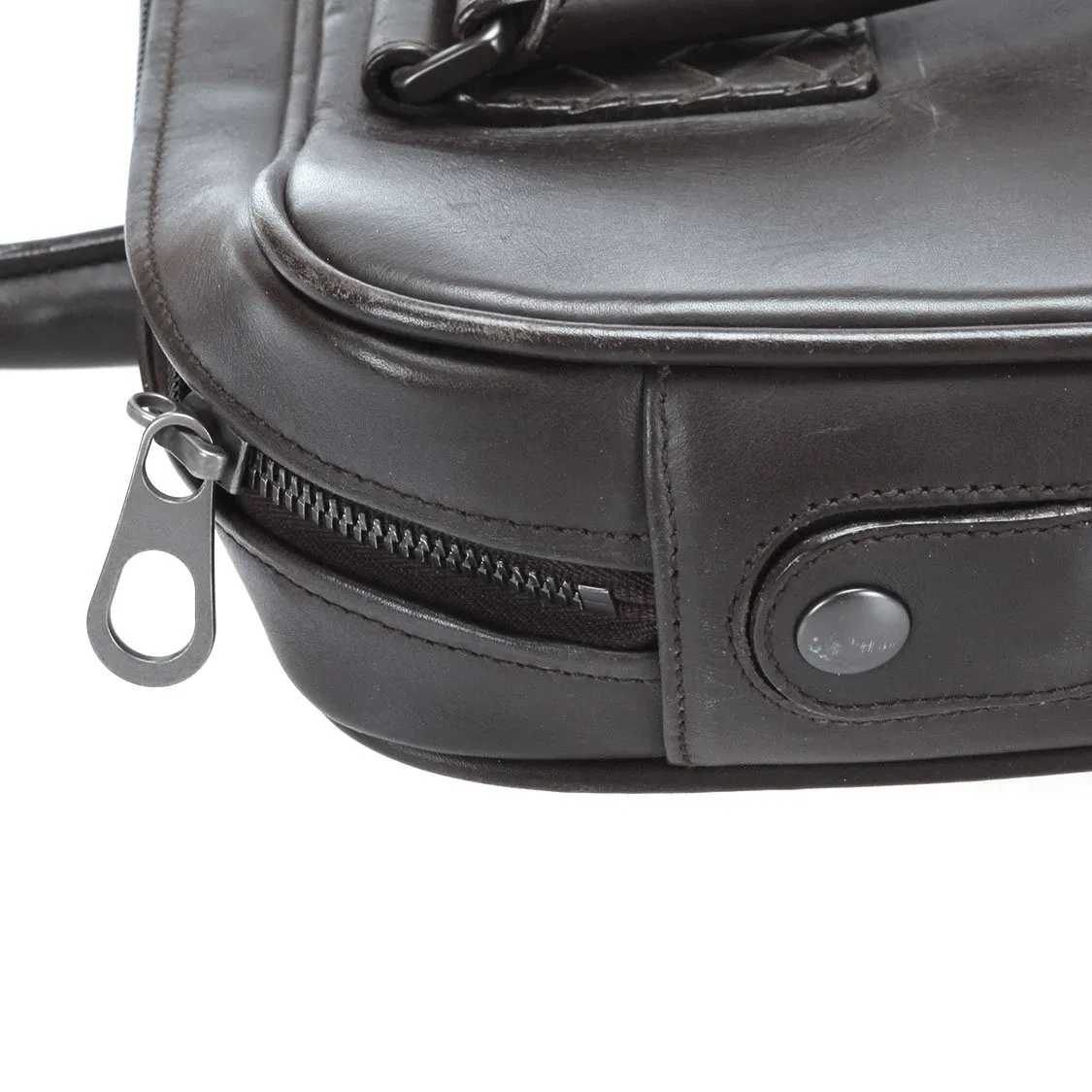 Bottega Veneta Intrecciato Trim Leather Briefcase MW2642