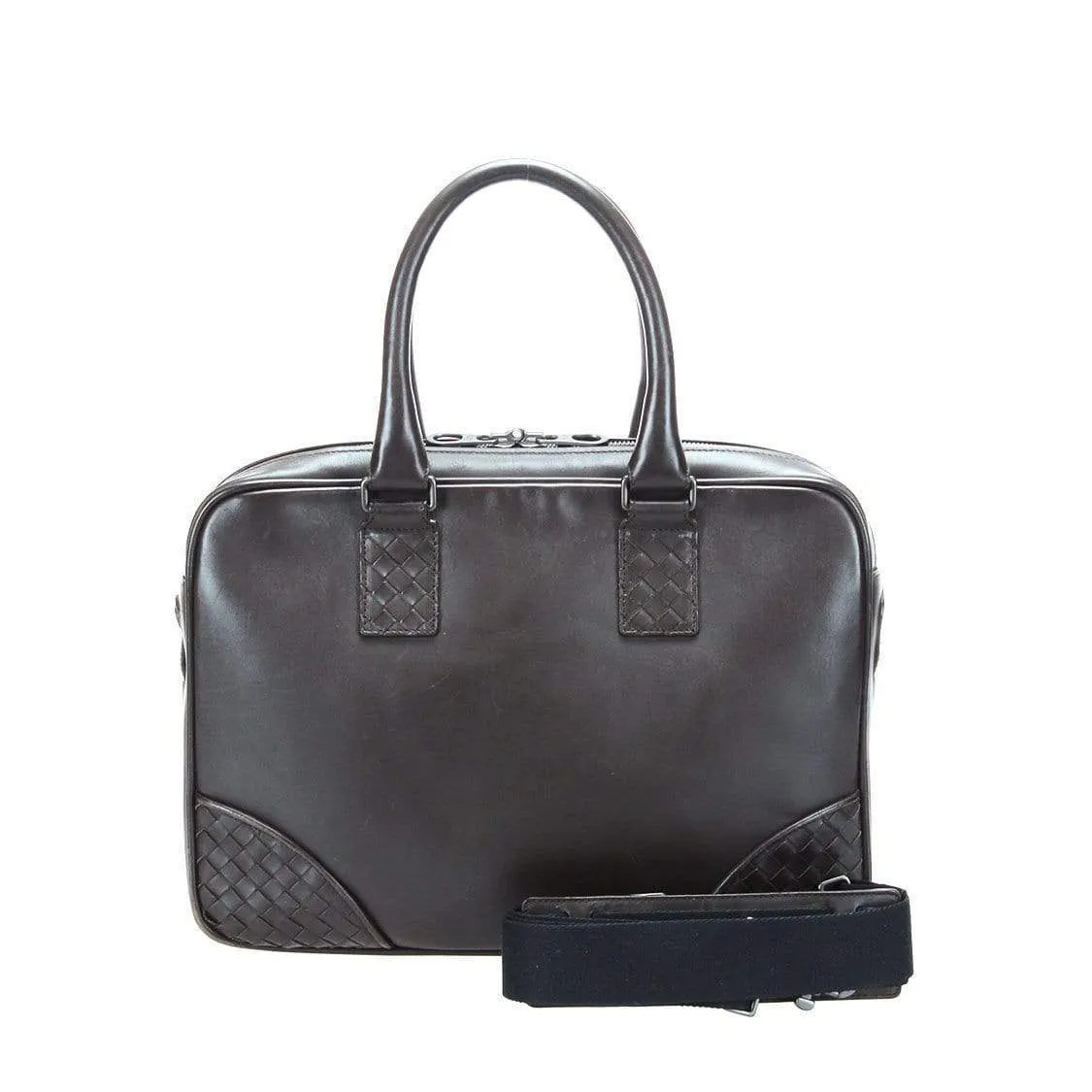 Bottega Veneta Intrecciato Trim Leather Briefcase MW2642