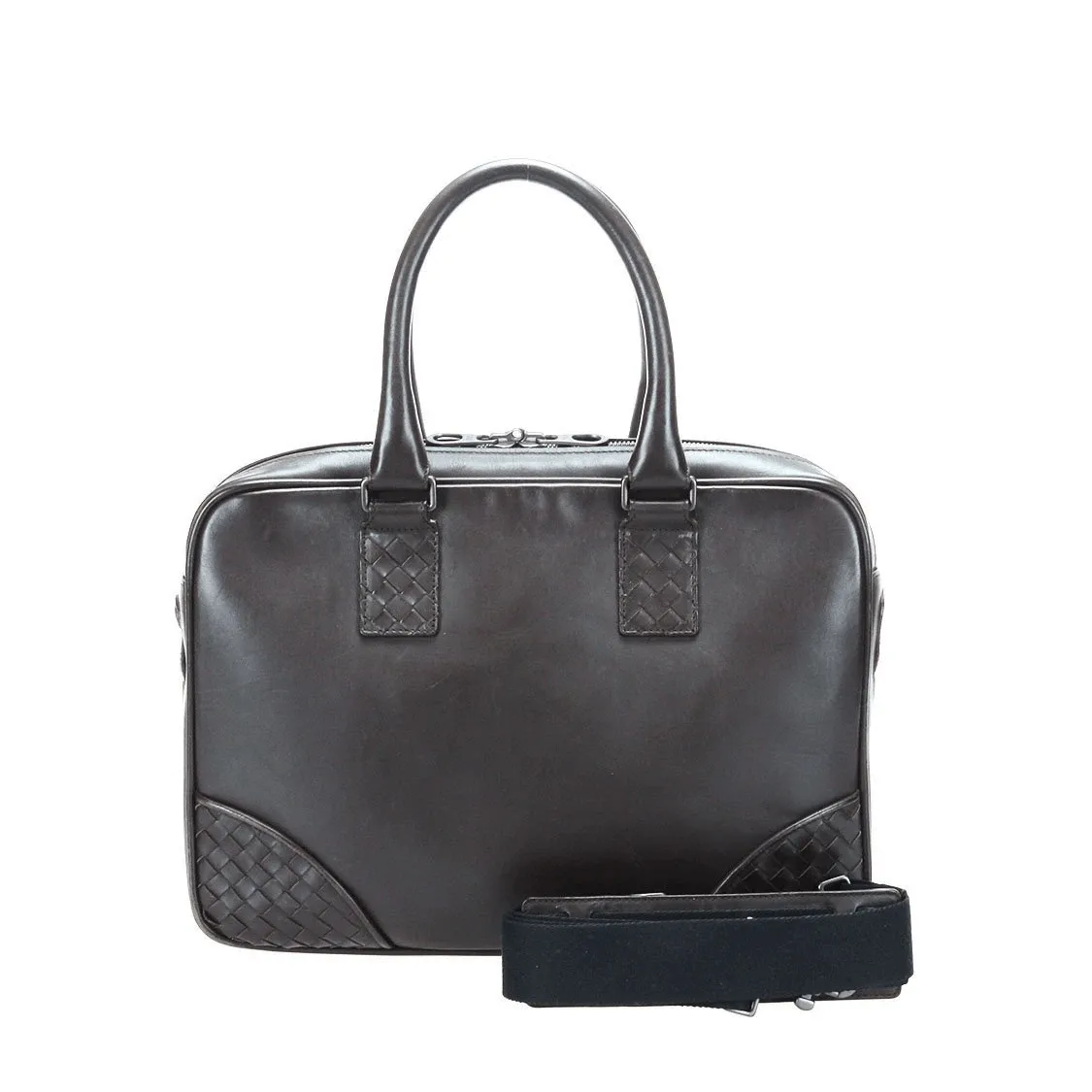Bottega Veneta Intrecciato Trim Leather Briefcase MW2642