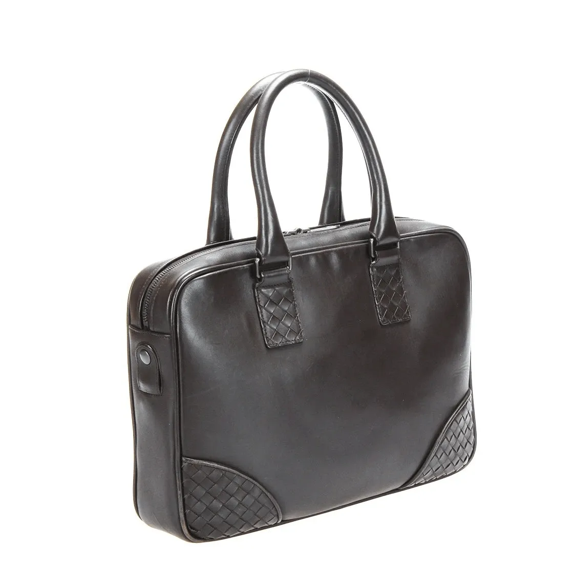 Bottega Veneta Intrecciato Trim Leather Briefcase MW2642