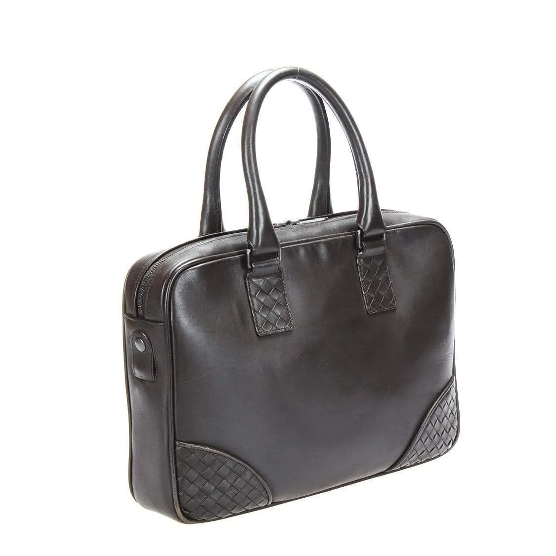 Bottega Veneta Intrecciato Trim Leather Briefcase MW2642