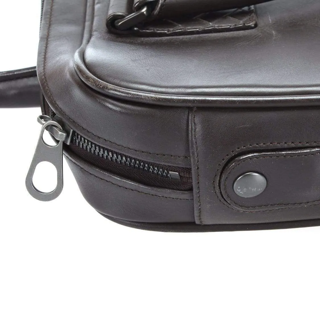 Bottega Veneta Intrecciato Trim Leather Briefcase MW2642