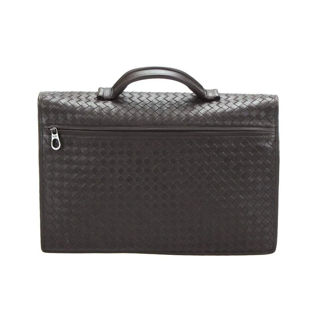 Bottega Veneta Intreciatto Dark Brown Leather Briefcase RCL1021