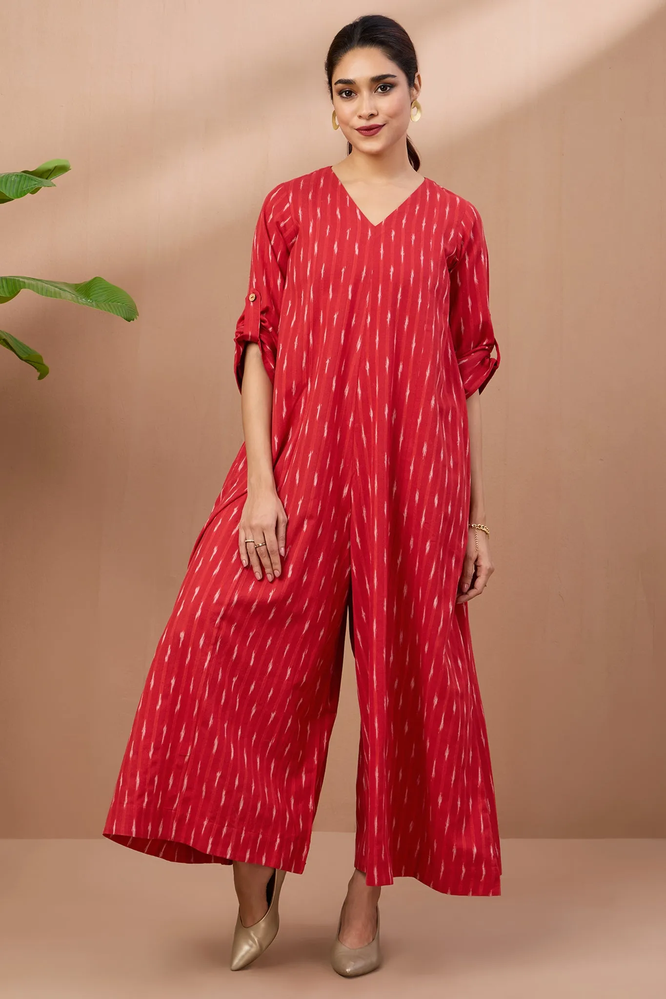 box pleat jumpsuit - luminous ember