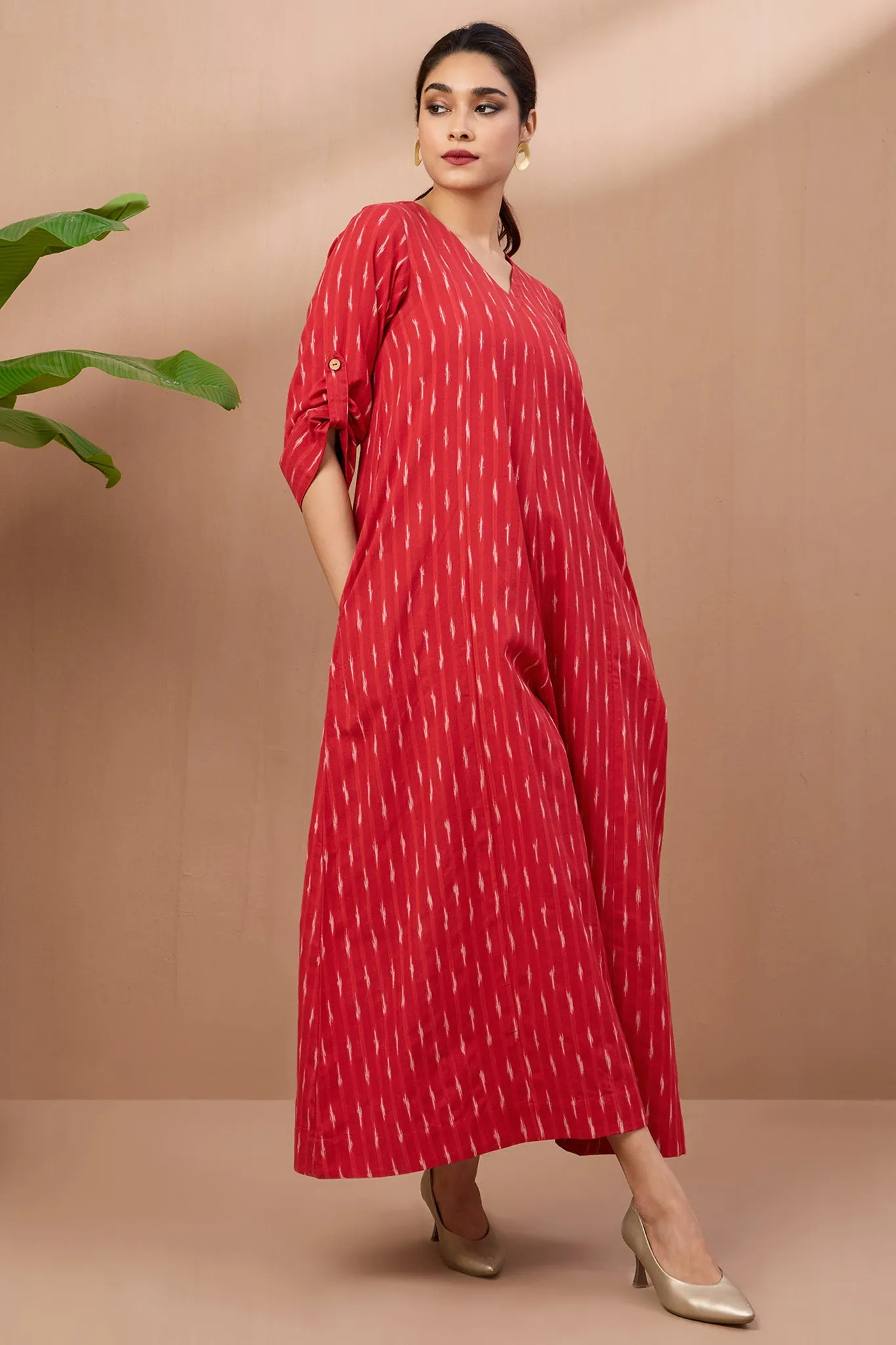 box pleat jumpsuit - luminous ember