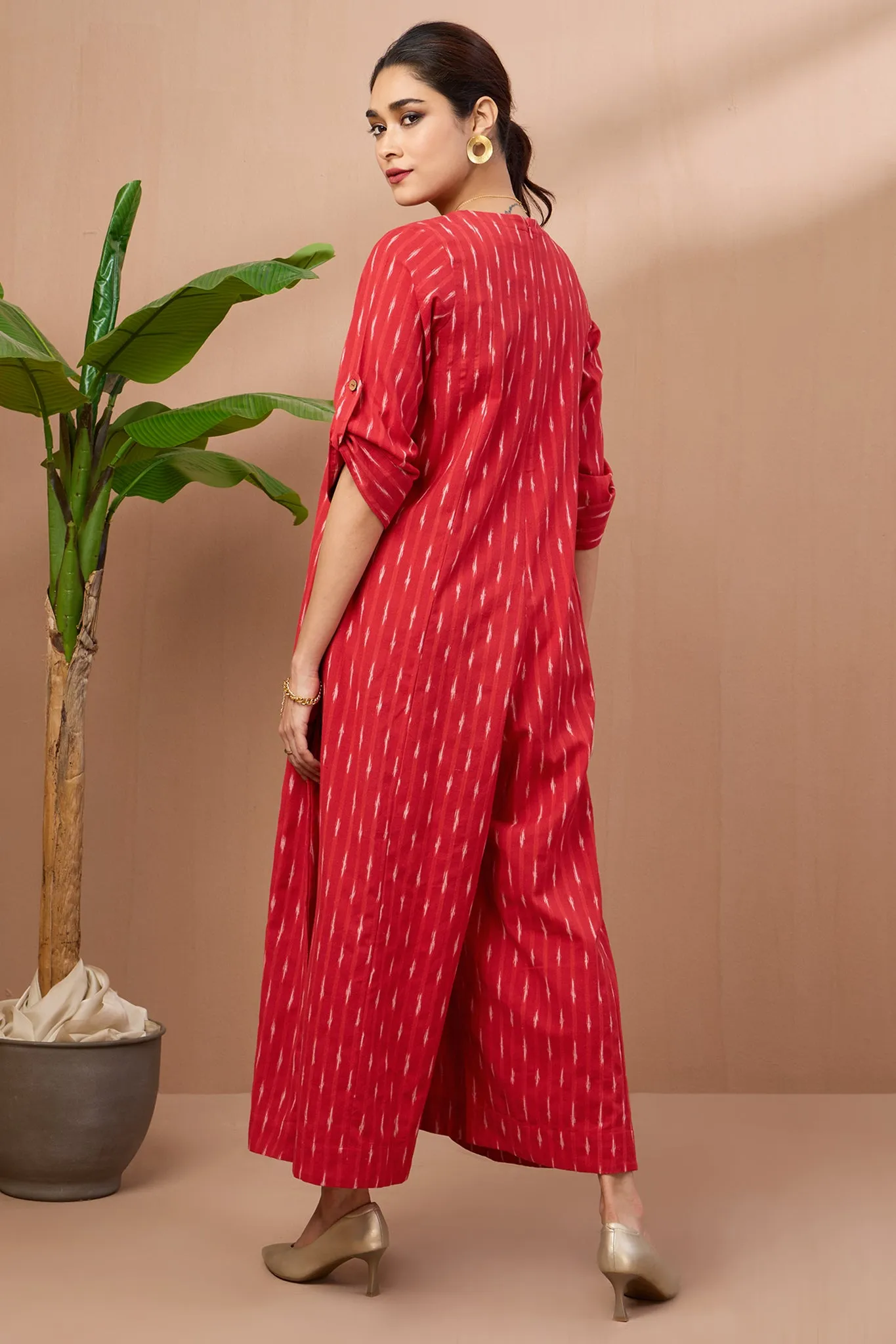 box pleat jumpsuit - luminous ember