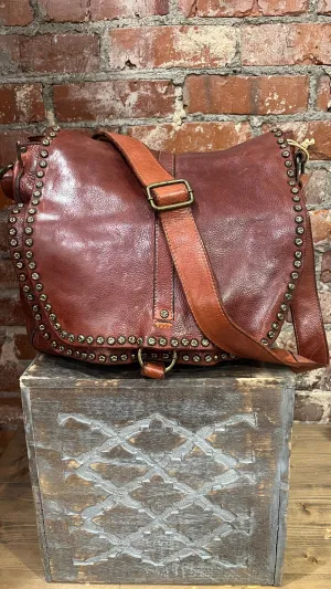 Brown Full Grain Leather Satchel Bag