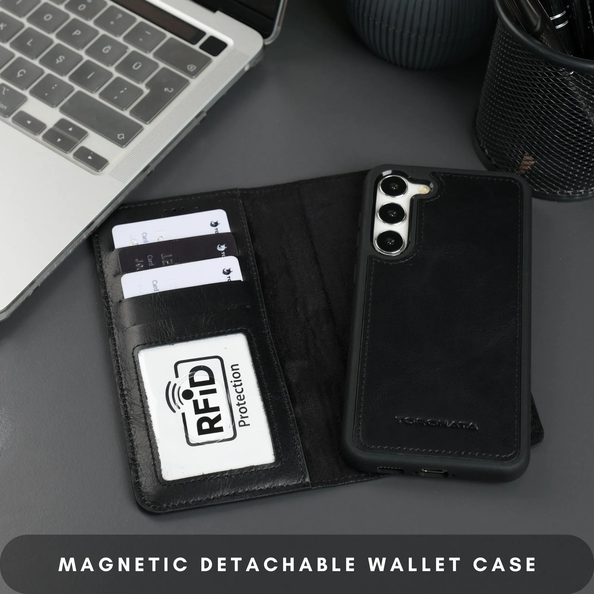 Buffalo Leather Samsung Galaxy S24 Plus Wallet with Detachable Case