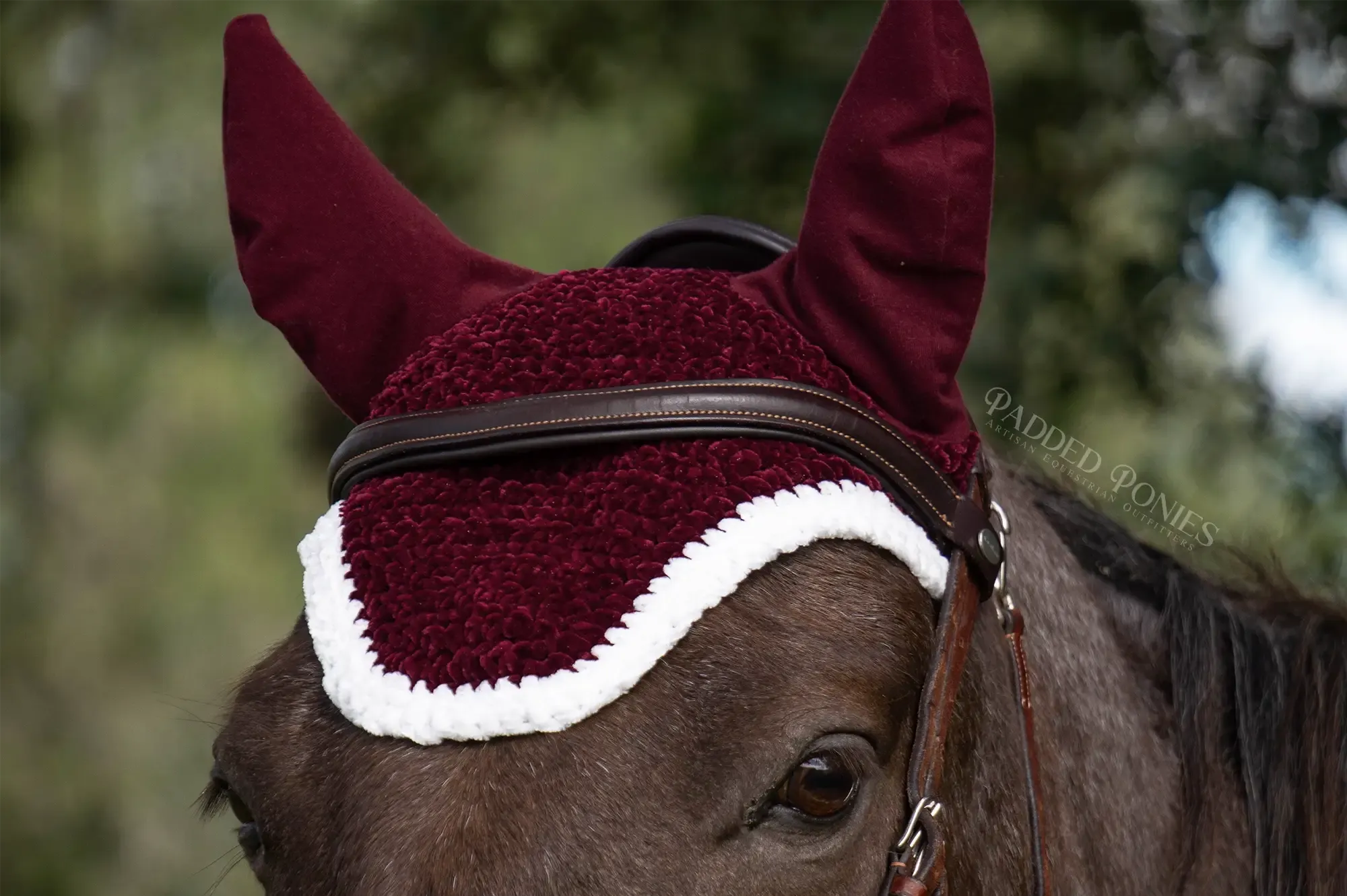 Burgundy Velvet Christmas Fly Bonnet