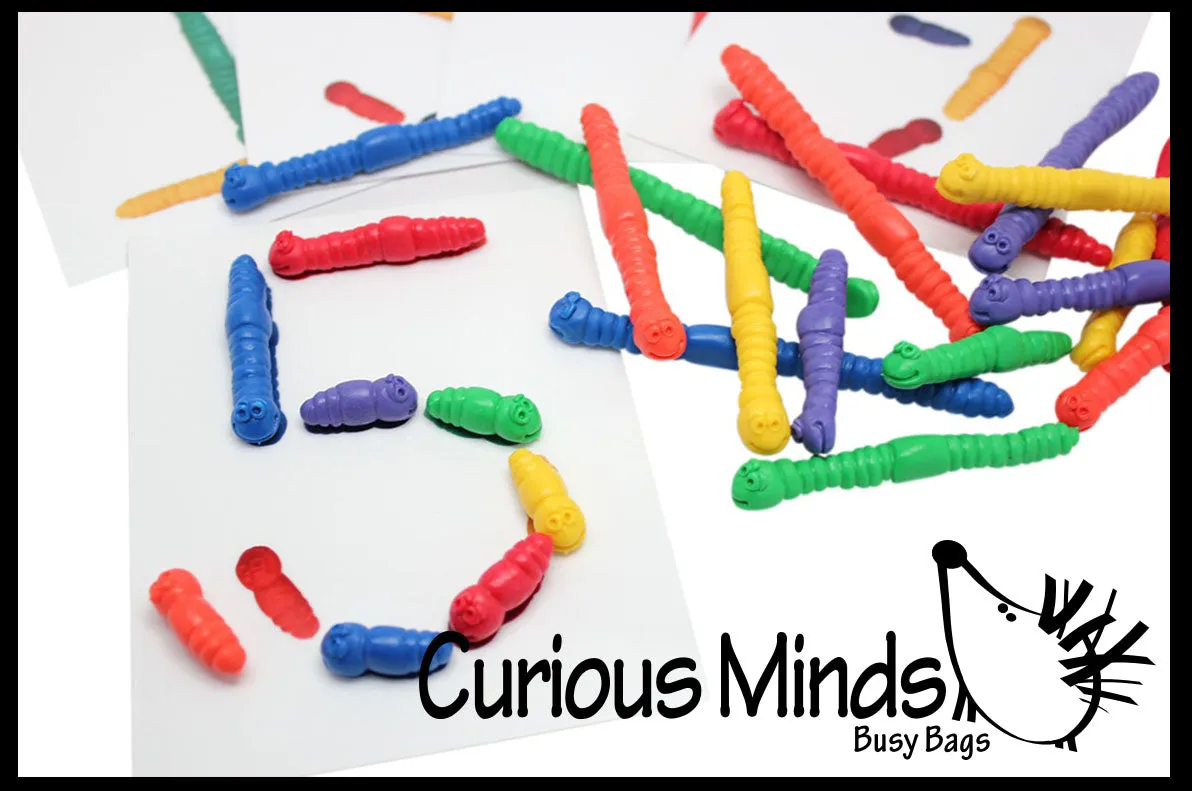 Busy Bag:  Learn Letters and Numbers with Worms!