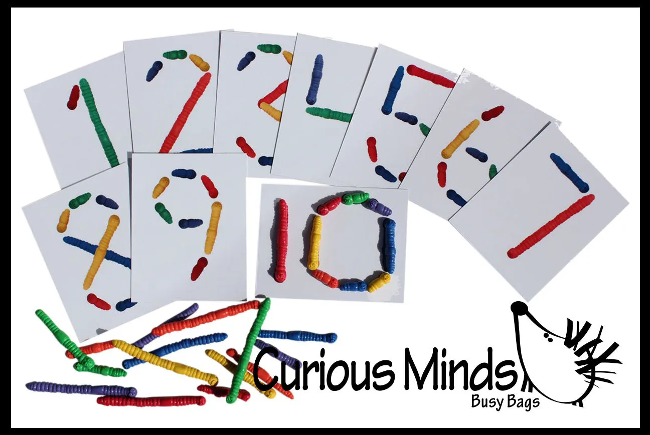 Busy Bag:  Learn Letters and Numbers with Worms!