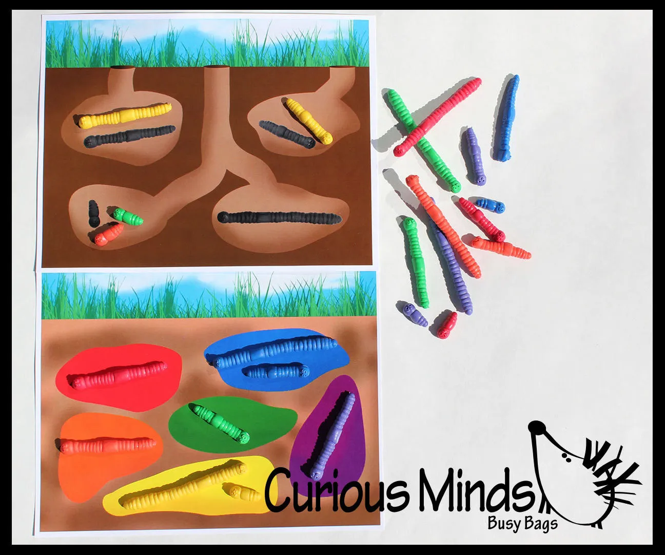Busy Bag:  Learn Letters and Numbers with Worms!