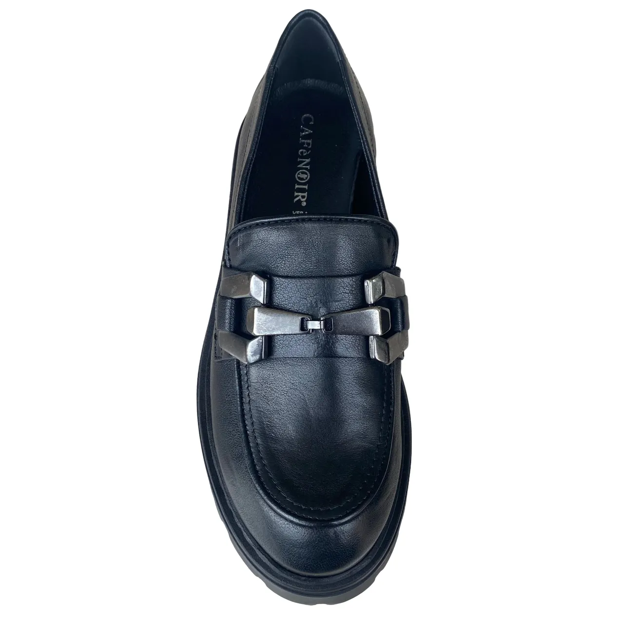CafèNoir scarpa Mocassino da donna in pelle con morsetto c1FM2011 N001 nero