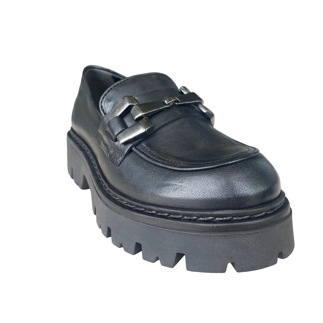 CafèNoir scarpa Mocassino da donna in pelle con morsetto c1FM2011 N001 nero