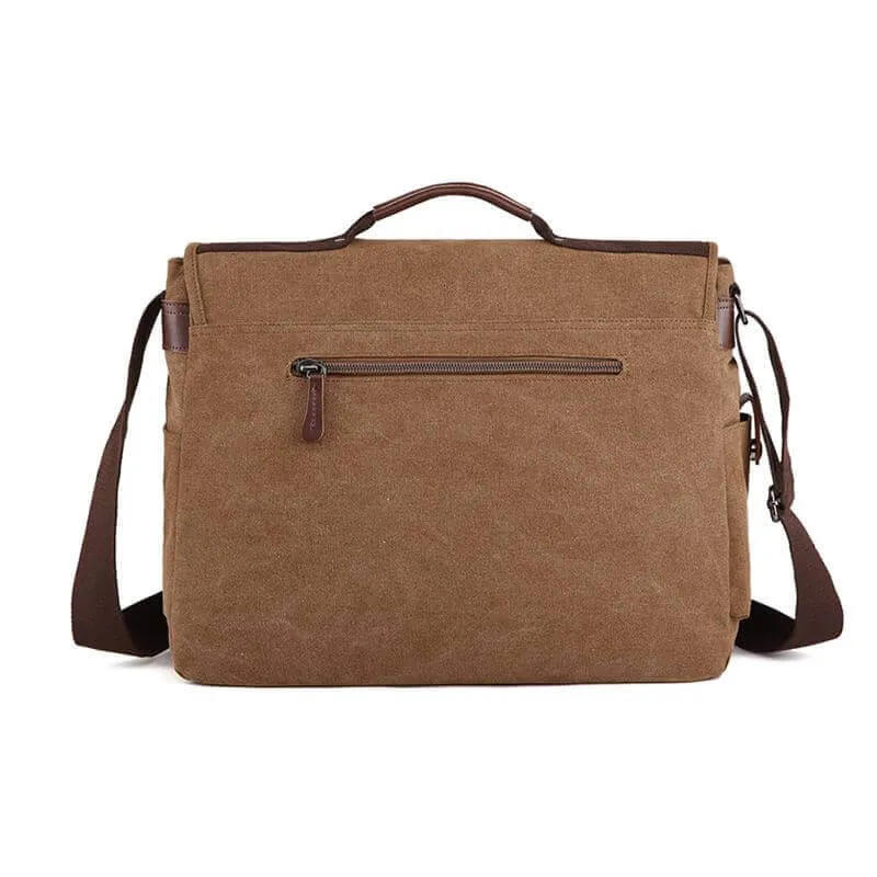 Canvas Messenger Bag - Fits 14 inch Laptop
