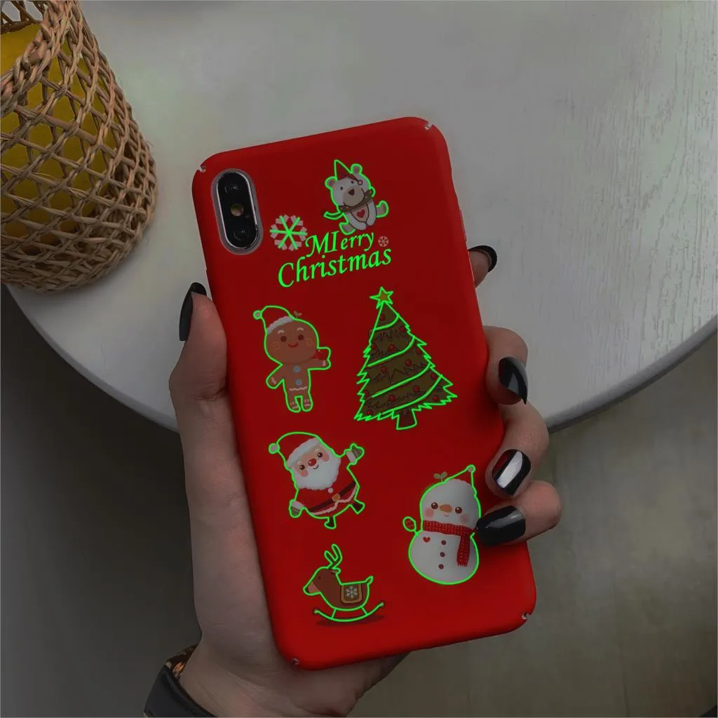 CASEIER Christmas Luminous Phone Case For iPhone 11 11 Pro Max Case For iPhone  X XS XR XS Max 6 6S 7 8 Plus Back Capinhas Coque