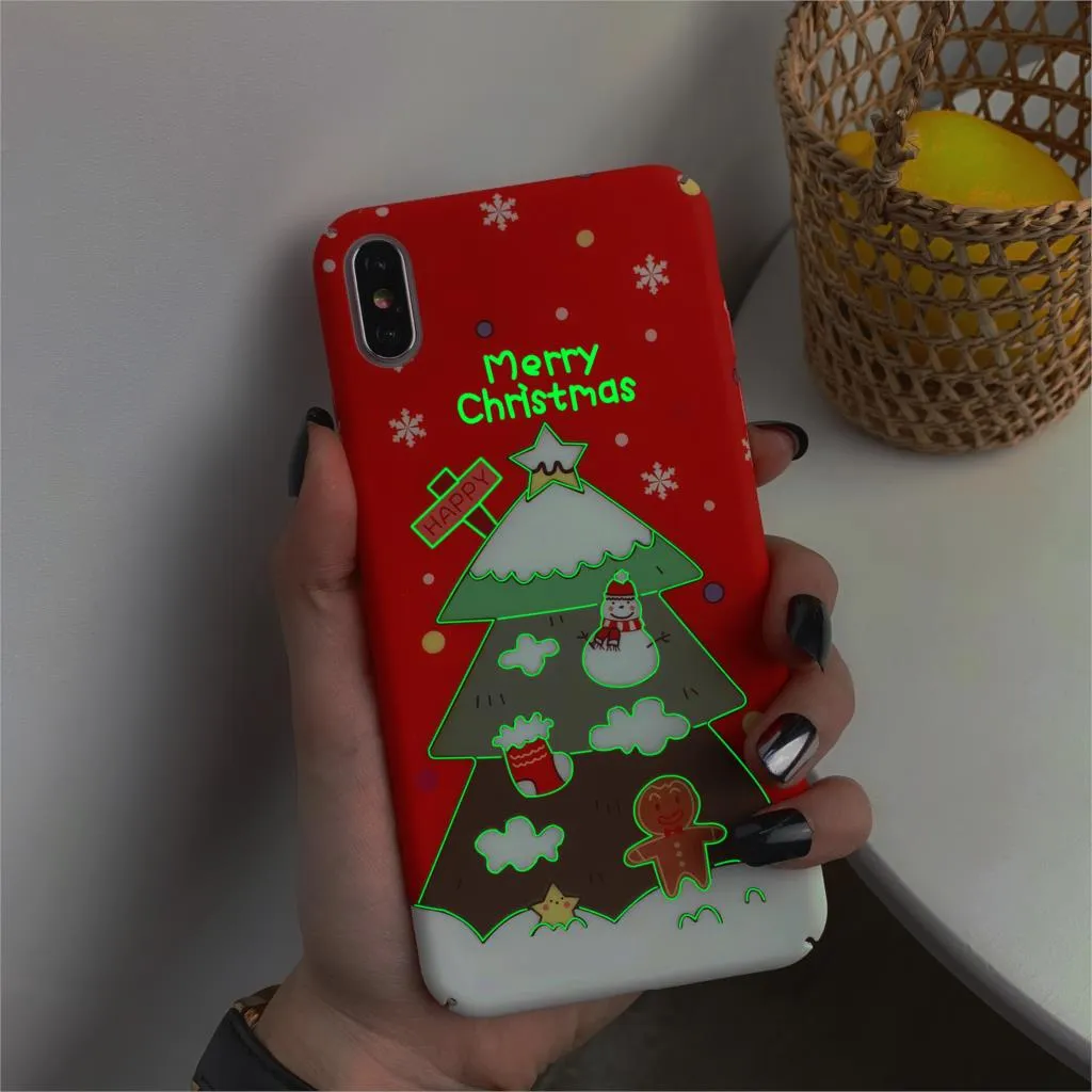 CASEIER Christmas Luminous Phone Case For iPhone 11 11 Pro Max Case For iPhone  X XS XR XS Max 6 6S 7 8 Plus Back Capinhas Coque