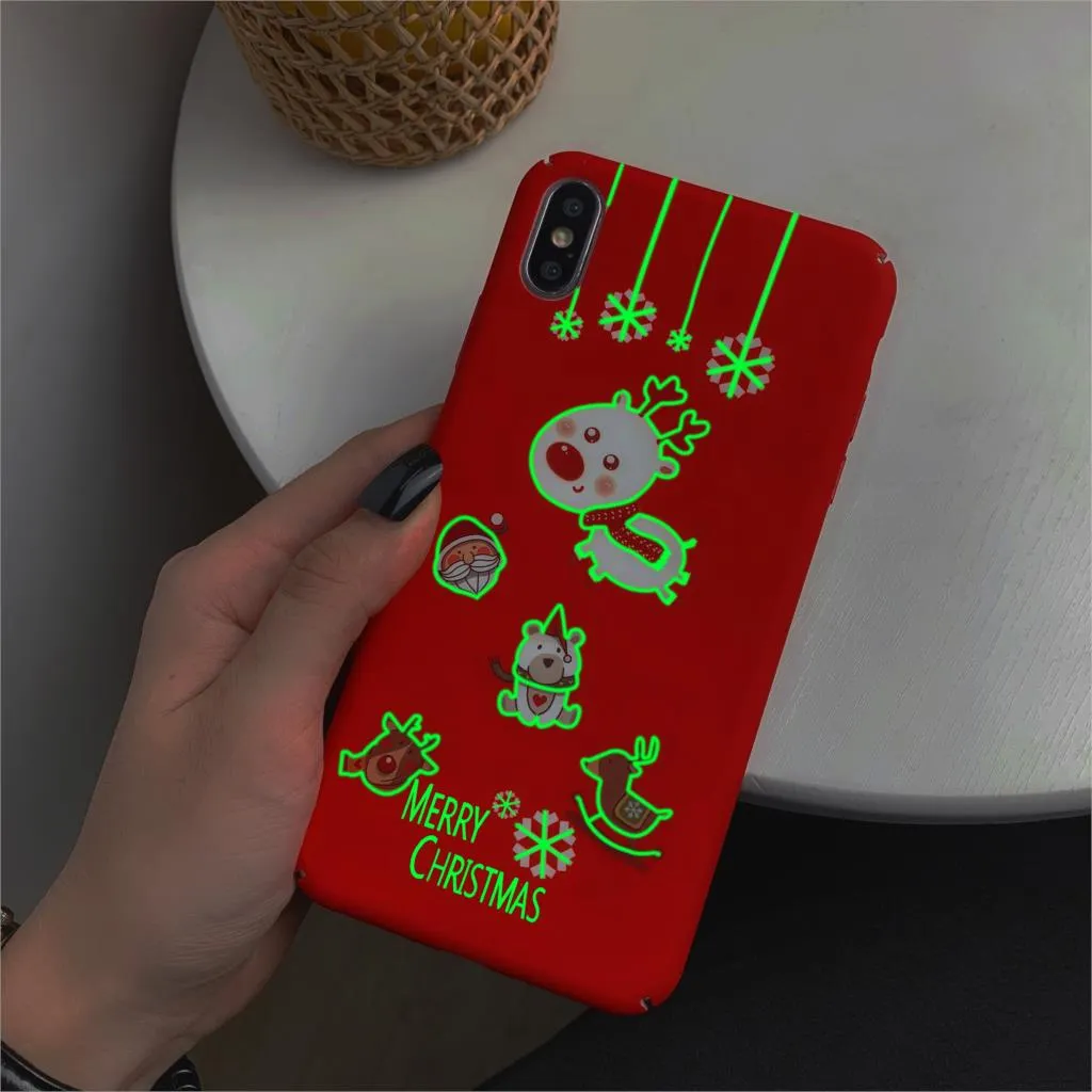 CASEIER Christmas Luminous Phone Case For iPhone 11 11 Pro Max Case For iPhone  X XS XR XS Max 6 6S 7 8 Plus Back Capinhas Coque