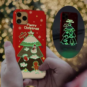 CASEIER Christmas Luminous Phone Case For iPhone 11 11 Pro Max Case For iPhone  X XS XR XS Max 6 6S 7 8 Plus Back Capinhas Coque