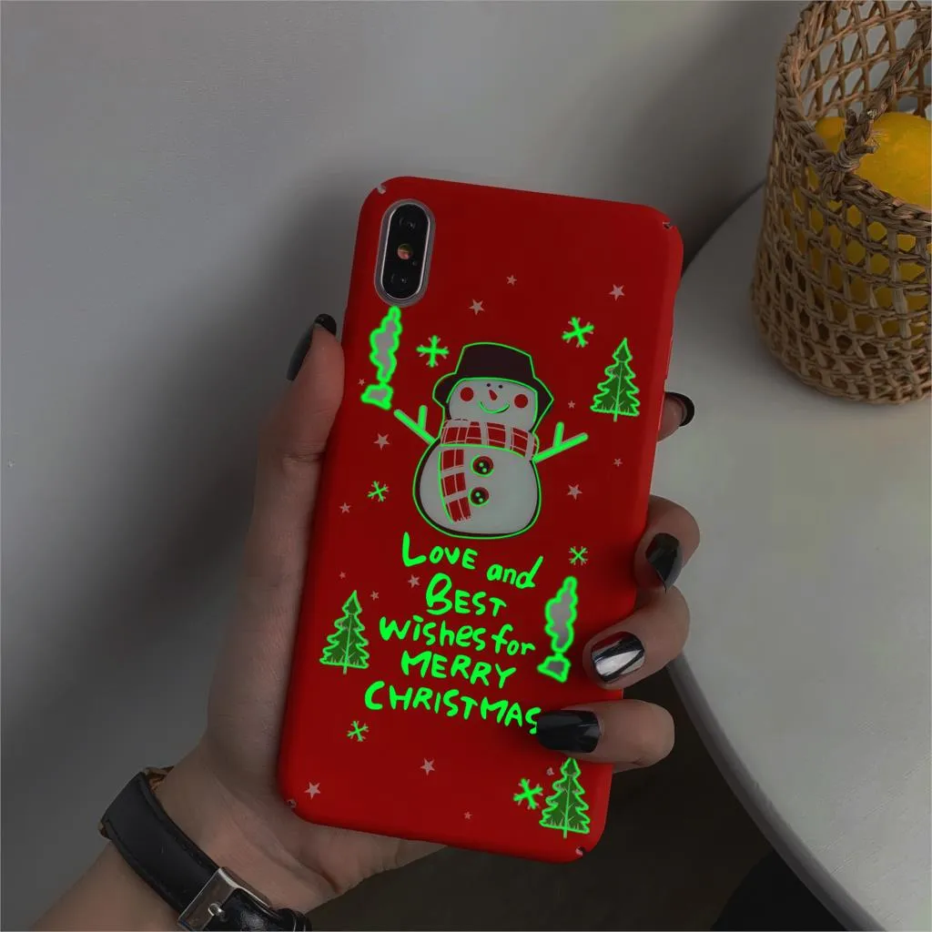 CASEIER Christmas Luminous Phone Case For iPhone 11 11 Pro Max Case For iPhone  X XS XR XS Max 6 6S 7 8 Plus Back Capinhas Coque