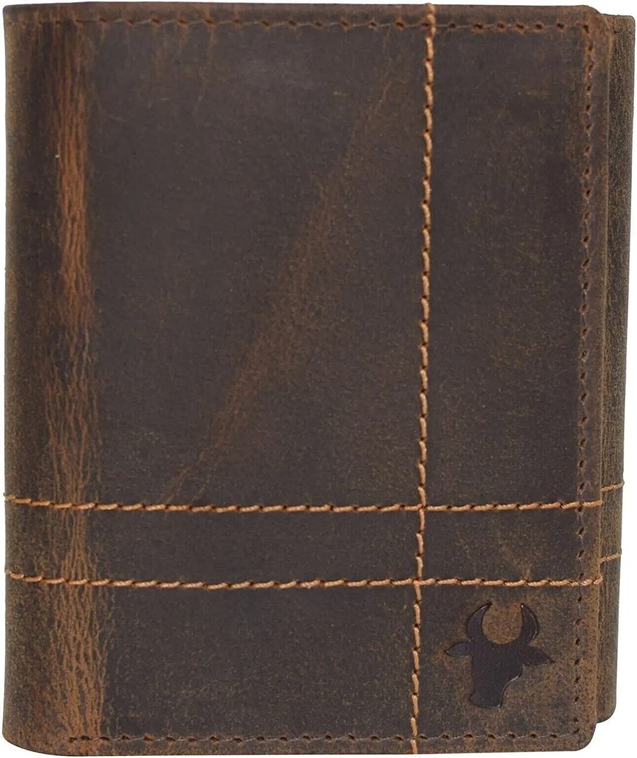 CAZORO Wallets for Men RFID Blocking Slim Trifold Vintage Leather Men's Wallet with Box (Burgundy)