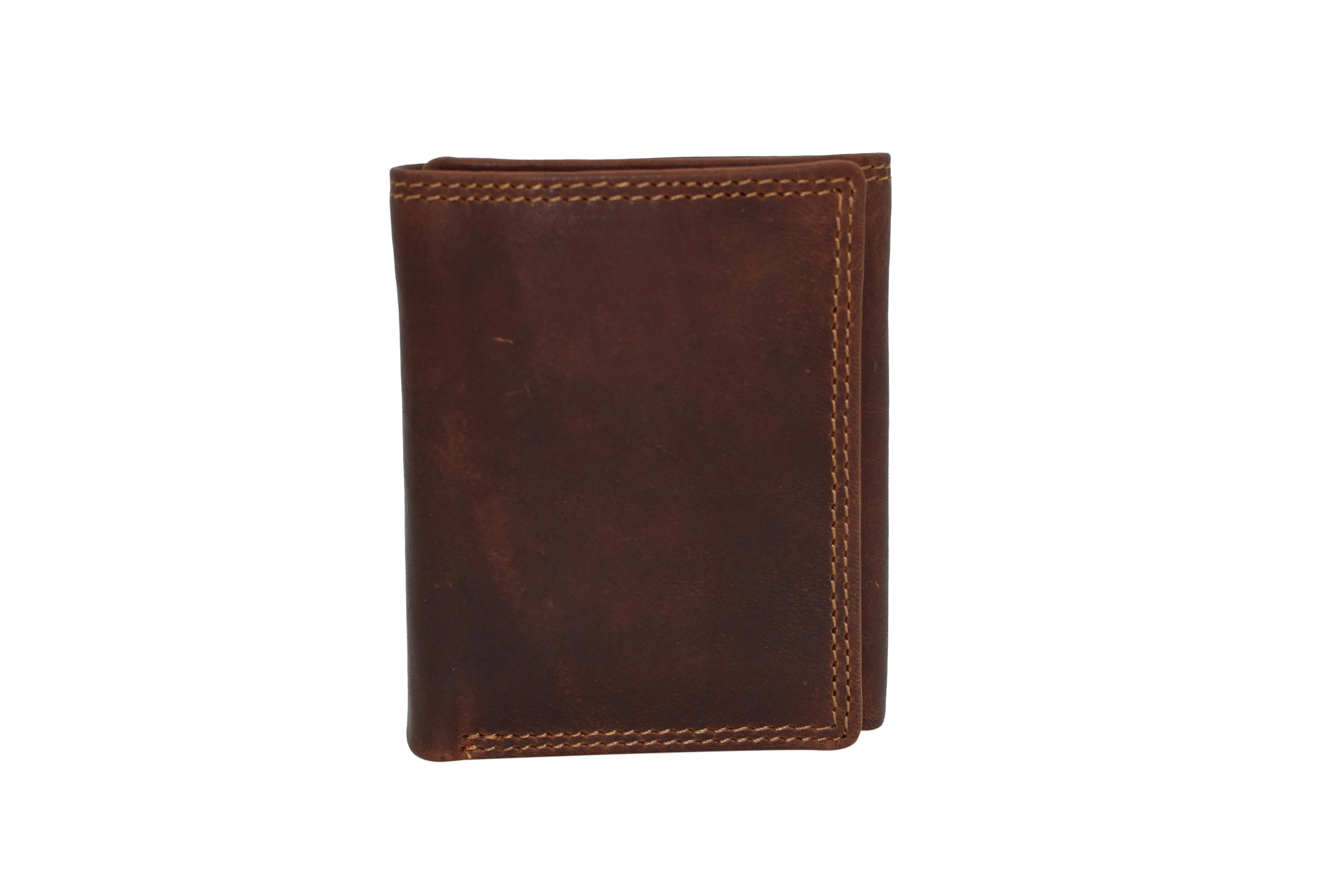 CAZORO Wallets for Men RFID Blocking Slim Trifold Vintage Leather Men's Wallet with Box (Burgundy)