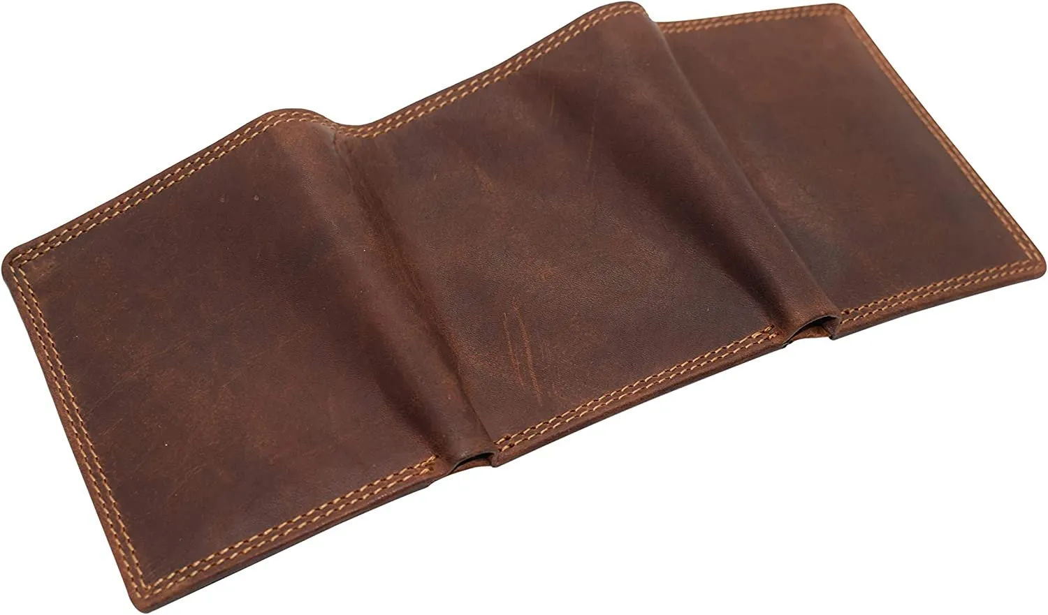 CAZORO Wallets for Men RFID Blocking Slim Trifold Vintage Leather Men's Wallet with Box (Burgundy)