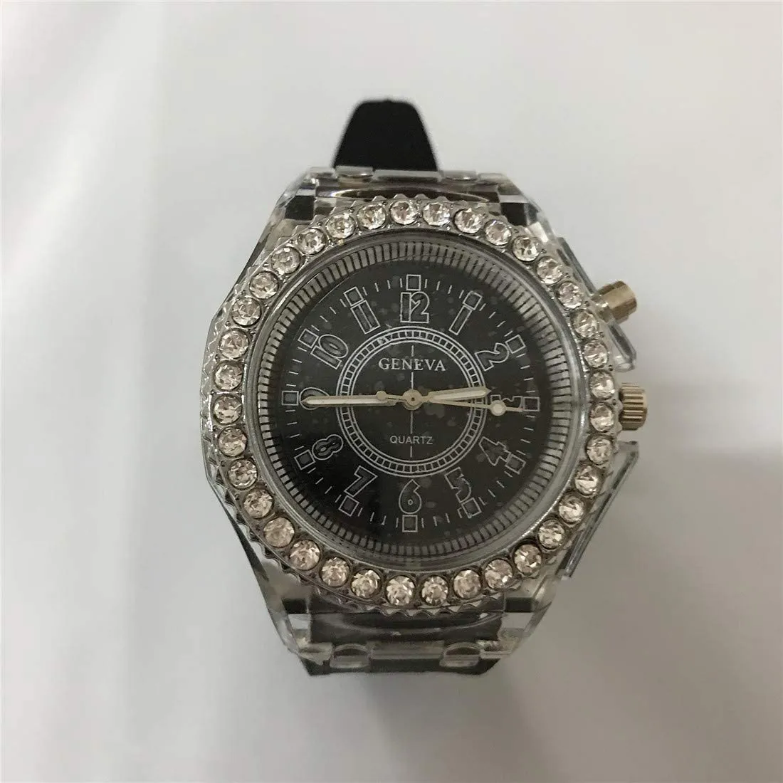 CdyBox Silicone Bling Watch LED Luminous Colorful Lights Sport Watches Girls Boys Wristwatch
