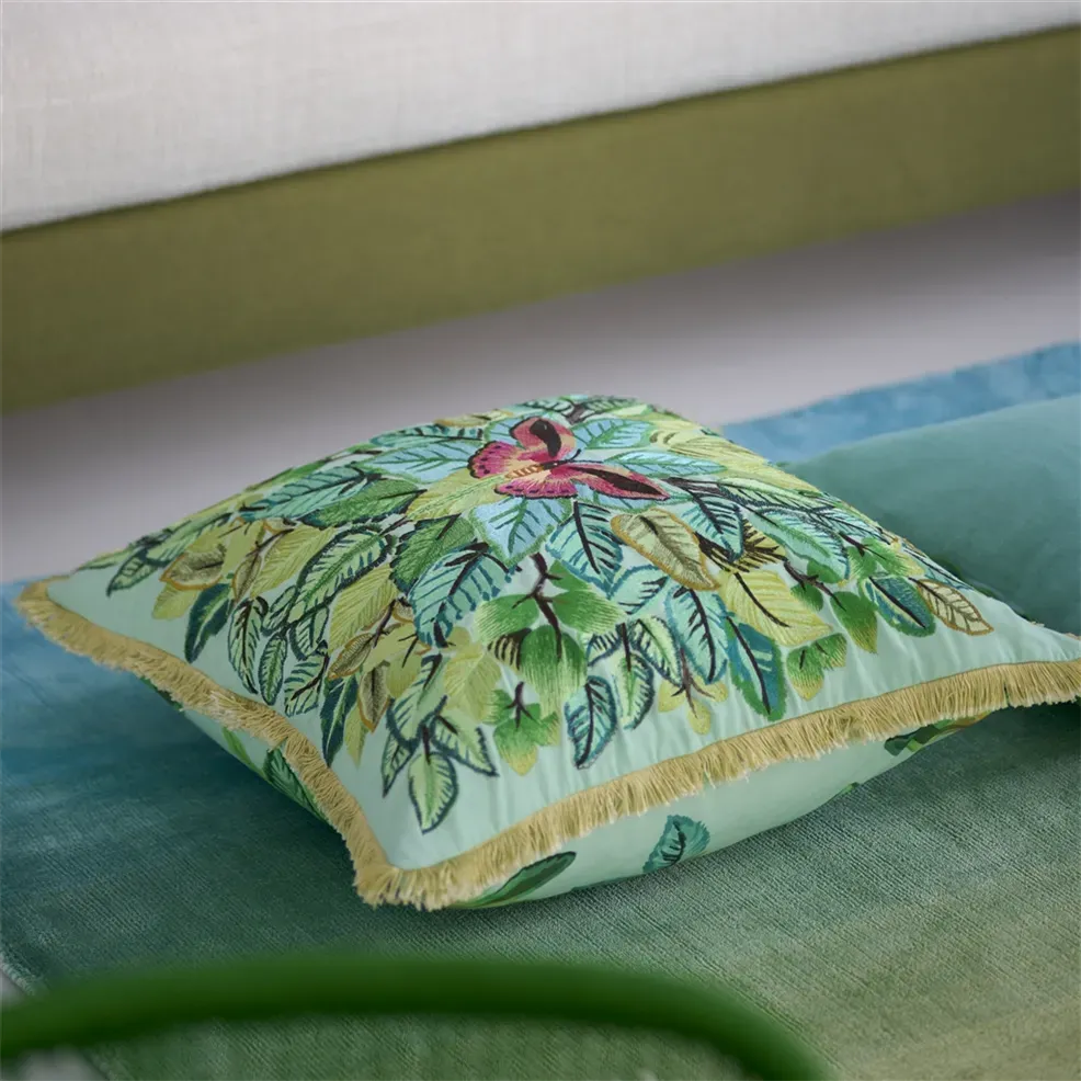 CELASTRINA EMBROIDERED TURQUOISE 55X55CM