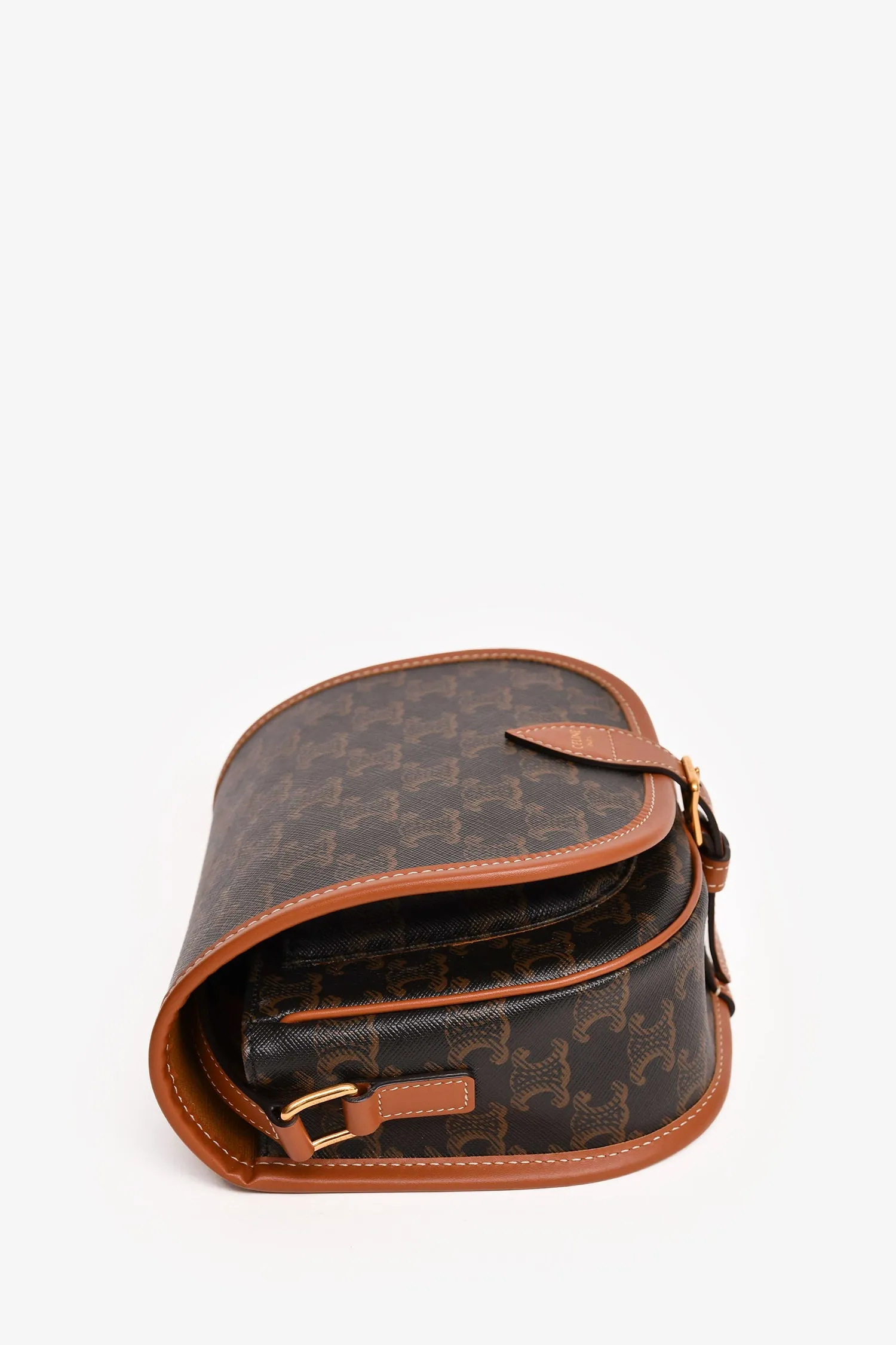 Celine 2022 Canvas Triomphe Medium Falco Crossbody Bag