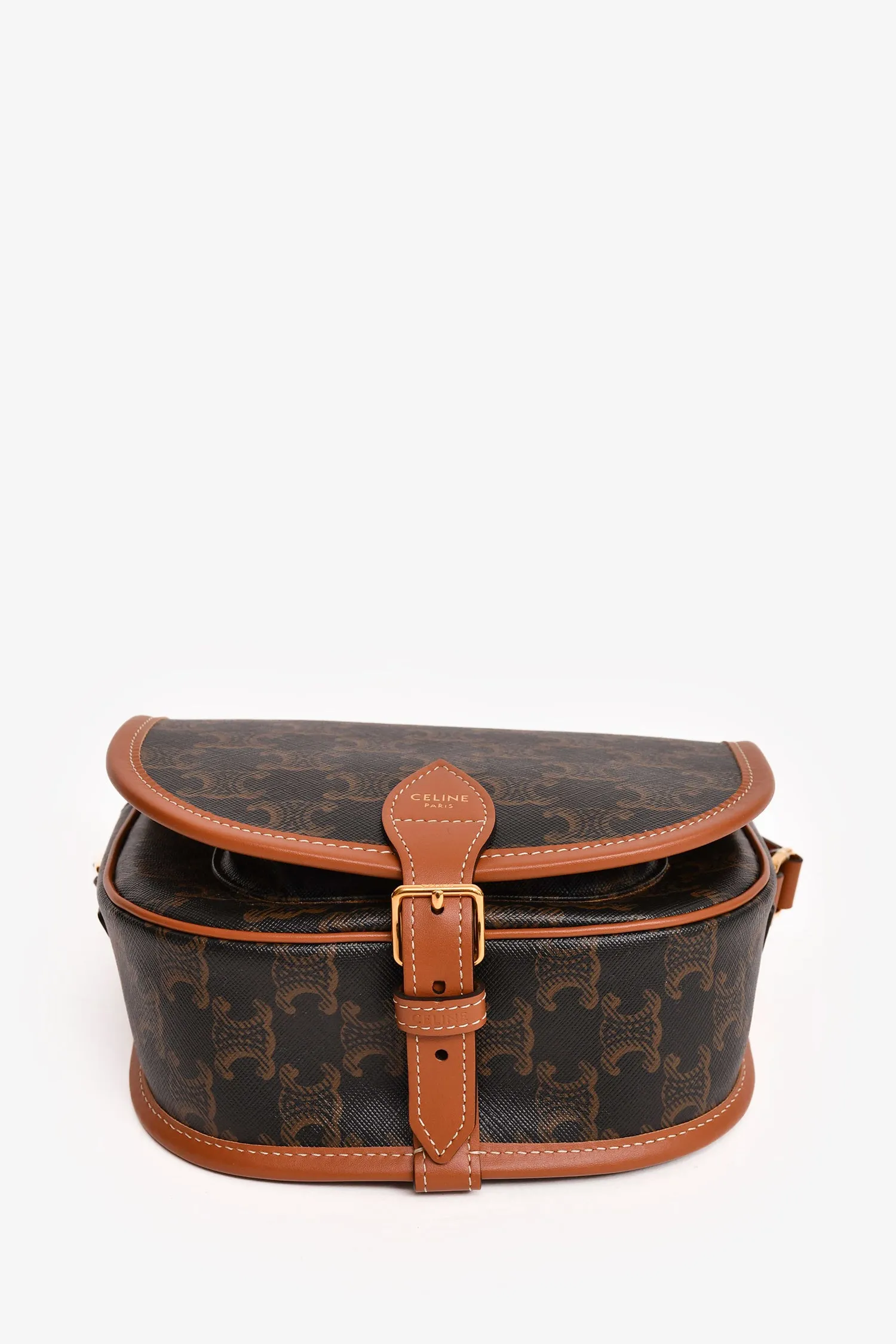 Celine 2022 Canvas Triomphe Medium Falco Crossbody Bag