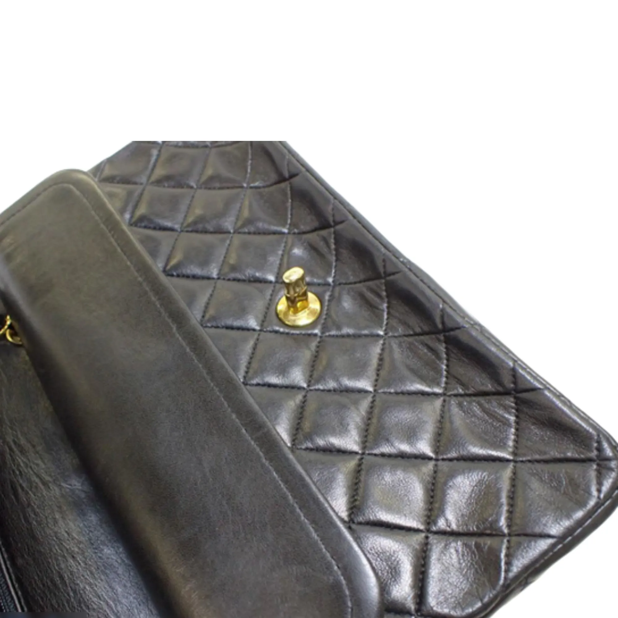 Chanel Black Leather Double flap shoulder bag